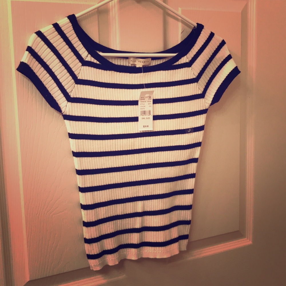 Striped ribbed sweater T-shirt